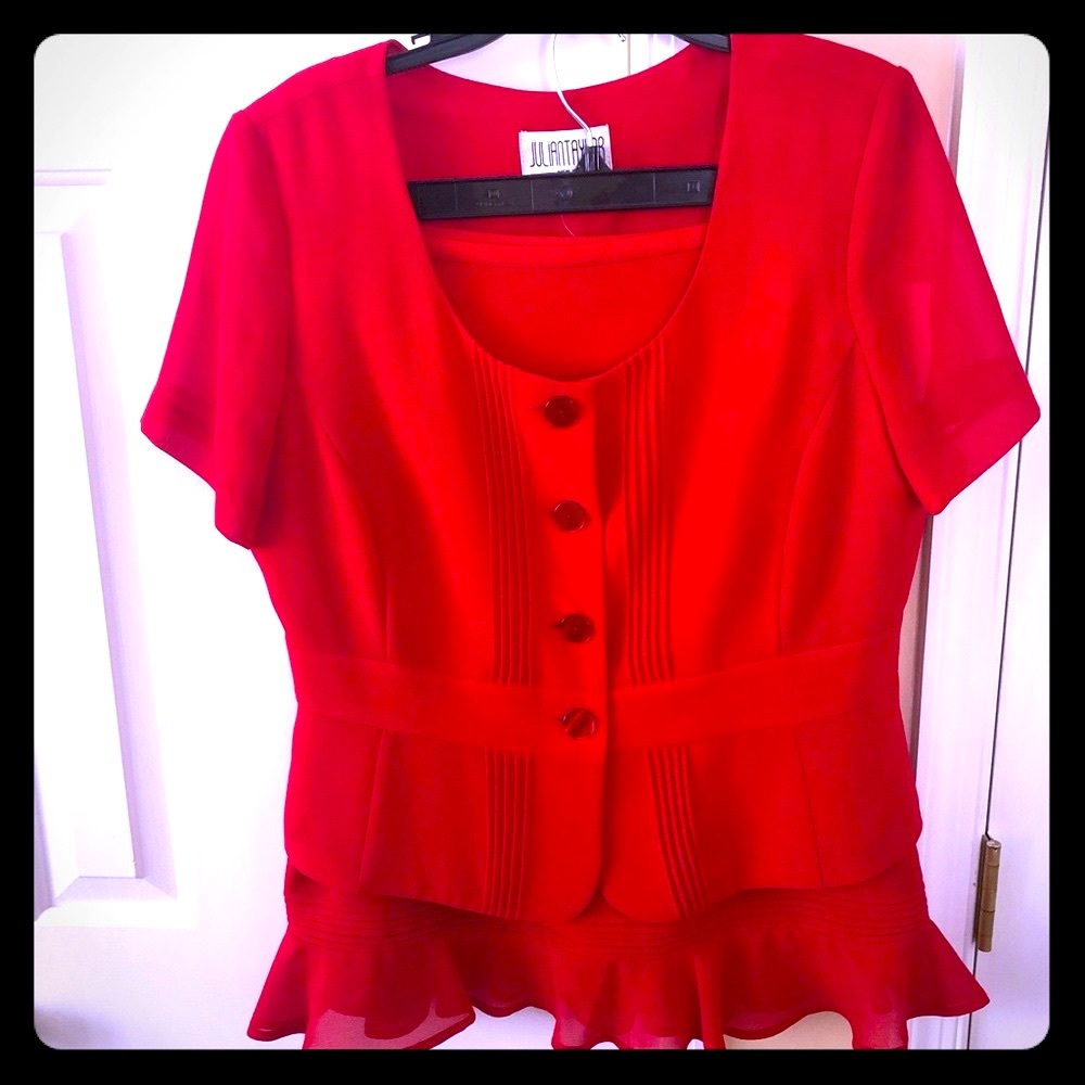 BNWT Julian Taylor New York red dress 2 pc